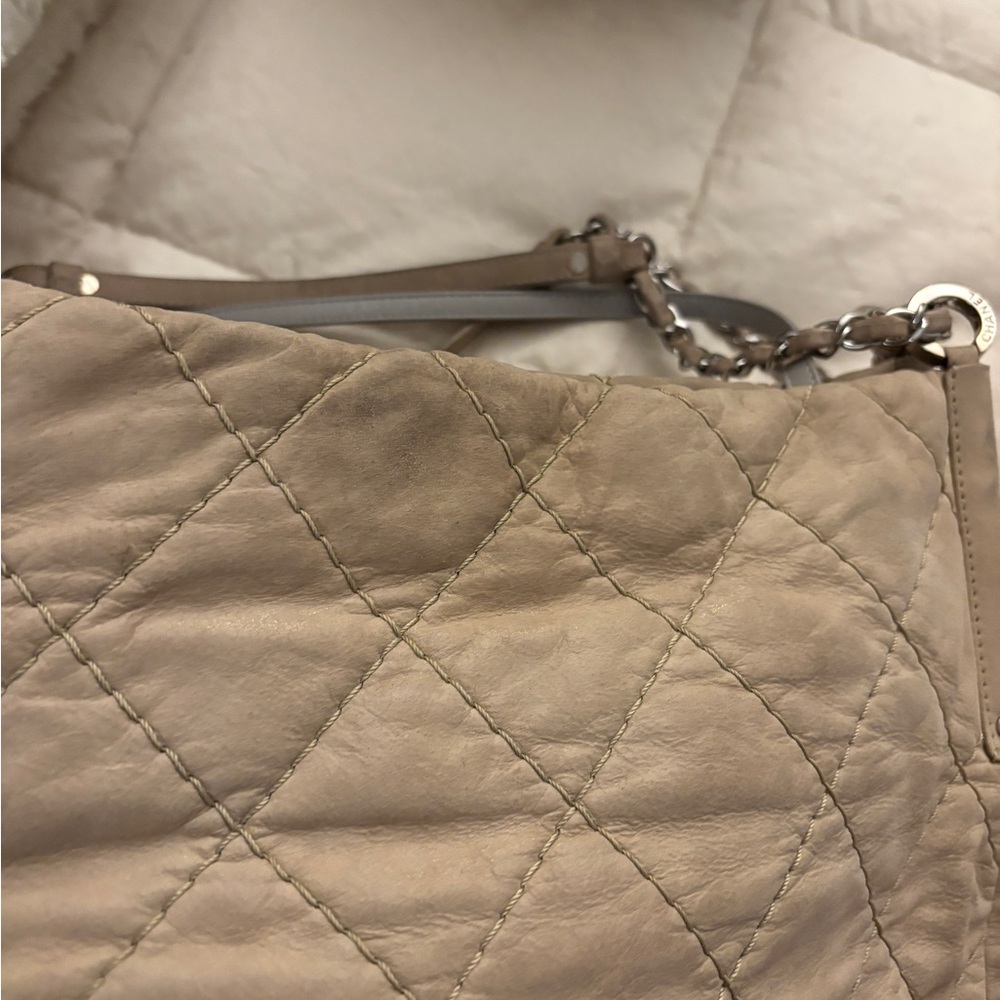 Chanel Taupe Quilted Shoulder Bag - Picture 6 of 15